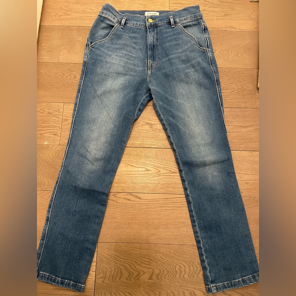 Frame Le Slender Straight Leg Jeans Thistle Crop
